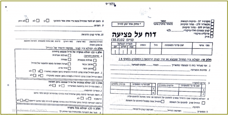 טופס 141 דוח פציעה בצבא